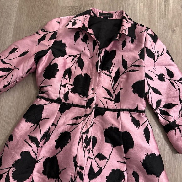 Carolina Herrera Pink And Black Polyester Dress/Coat Size 10 - Picture 10 of 11